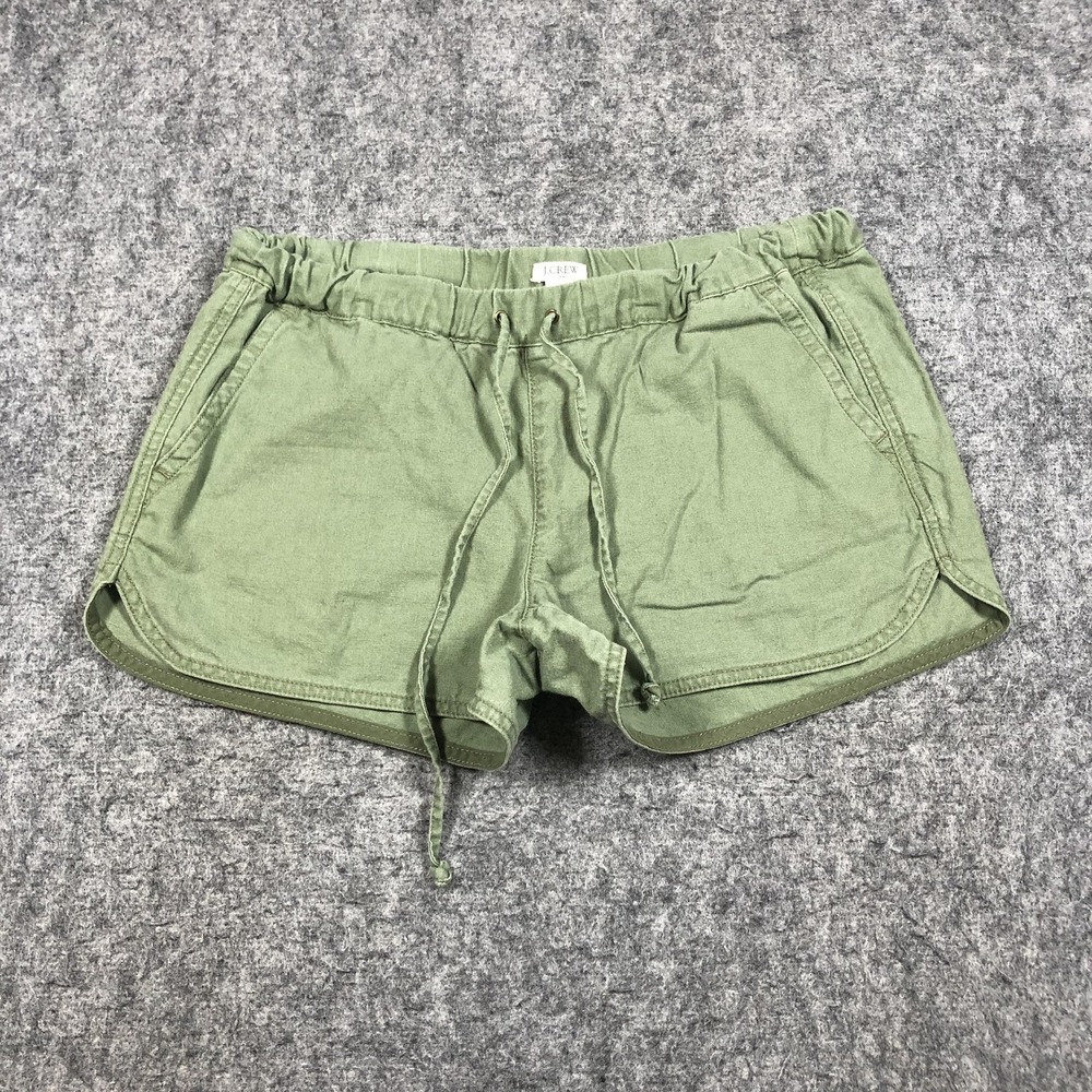 J.Crew Shorts Womens XS Green Twill‎ Elastic Waist Drawstring Casual Summer